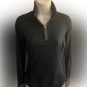 GAP Black Long Sleeve Zip-Up Top